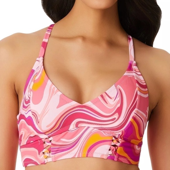 Jessica Simpson Women'Good
Vibrations Cropped Cami Bikini Top Femme Multi New L - Picture 1 of 11